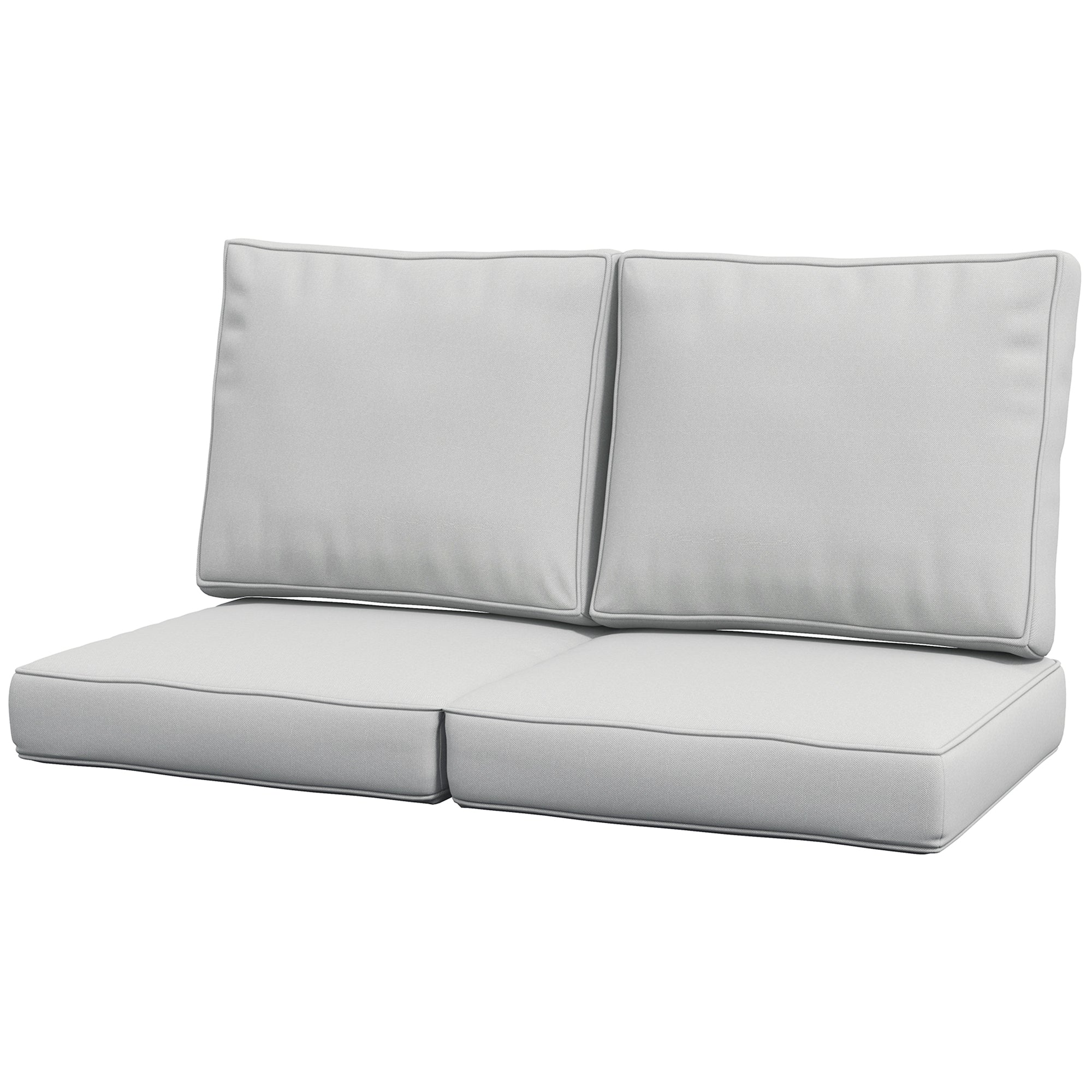 Two gray cushions on a white background