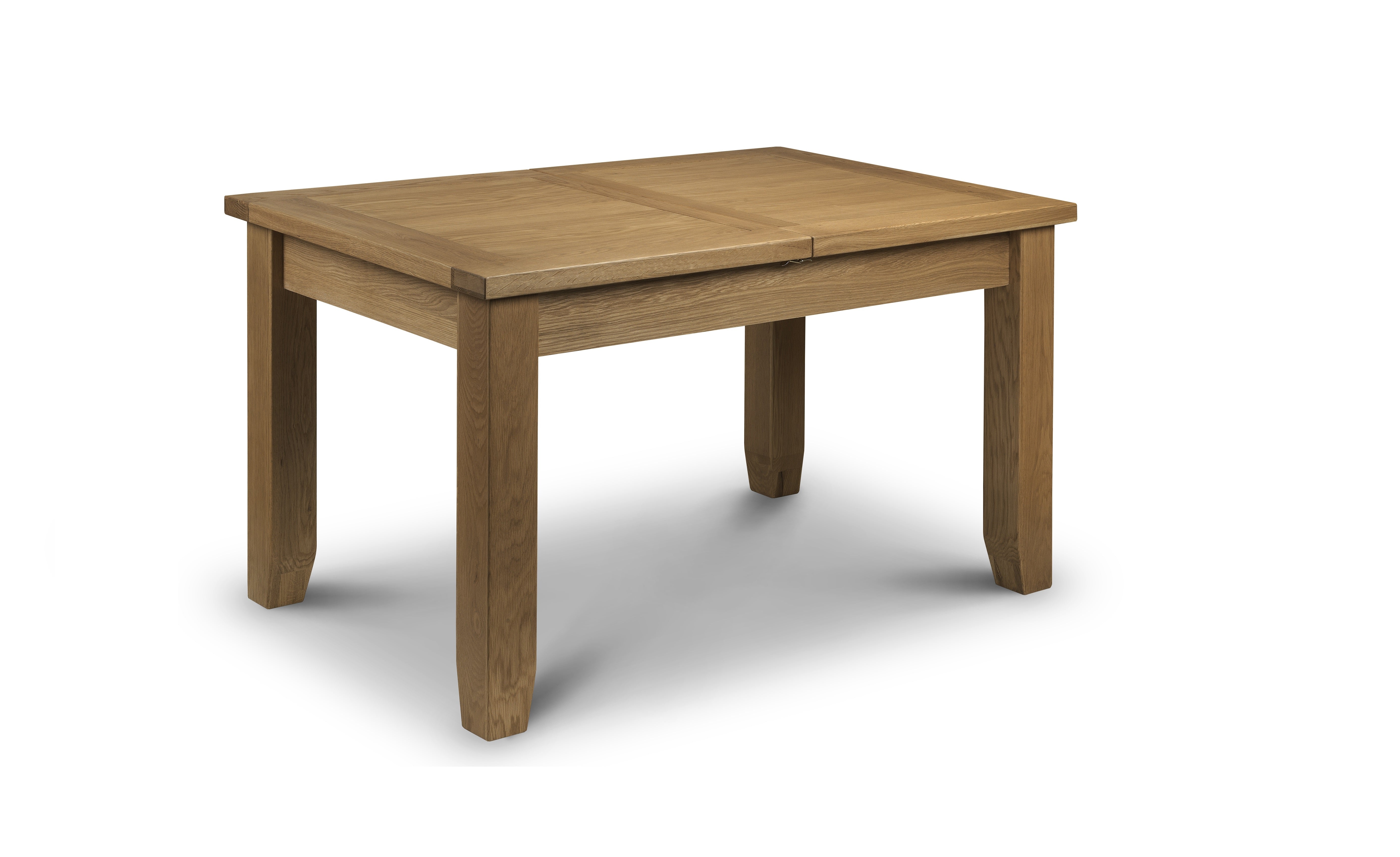 Wooden dining table on a white background