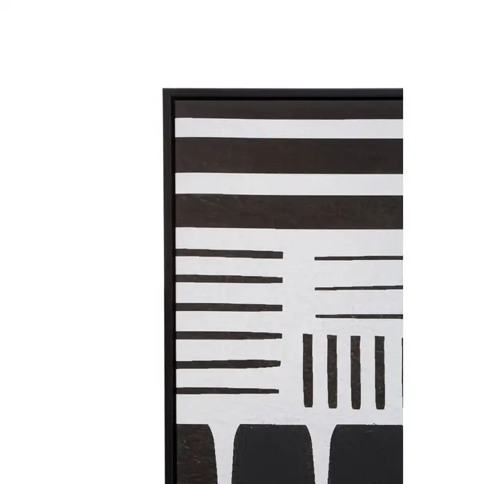 Black and white patterned fabric swatch