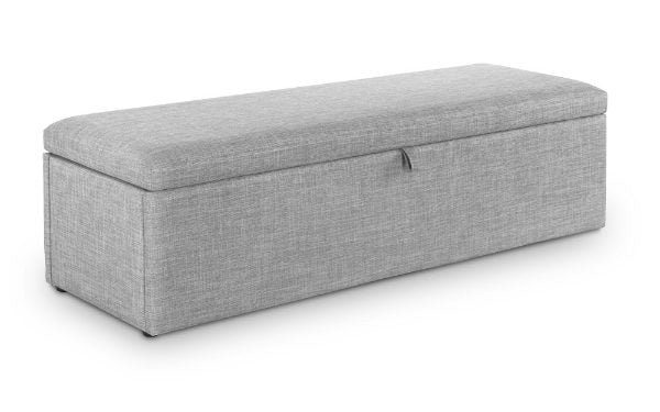 Gray storage bench on a white background