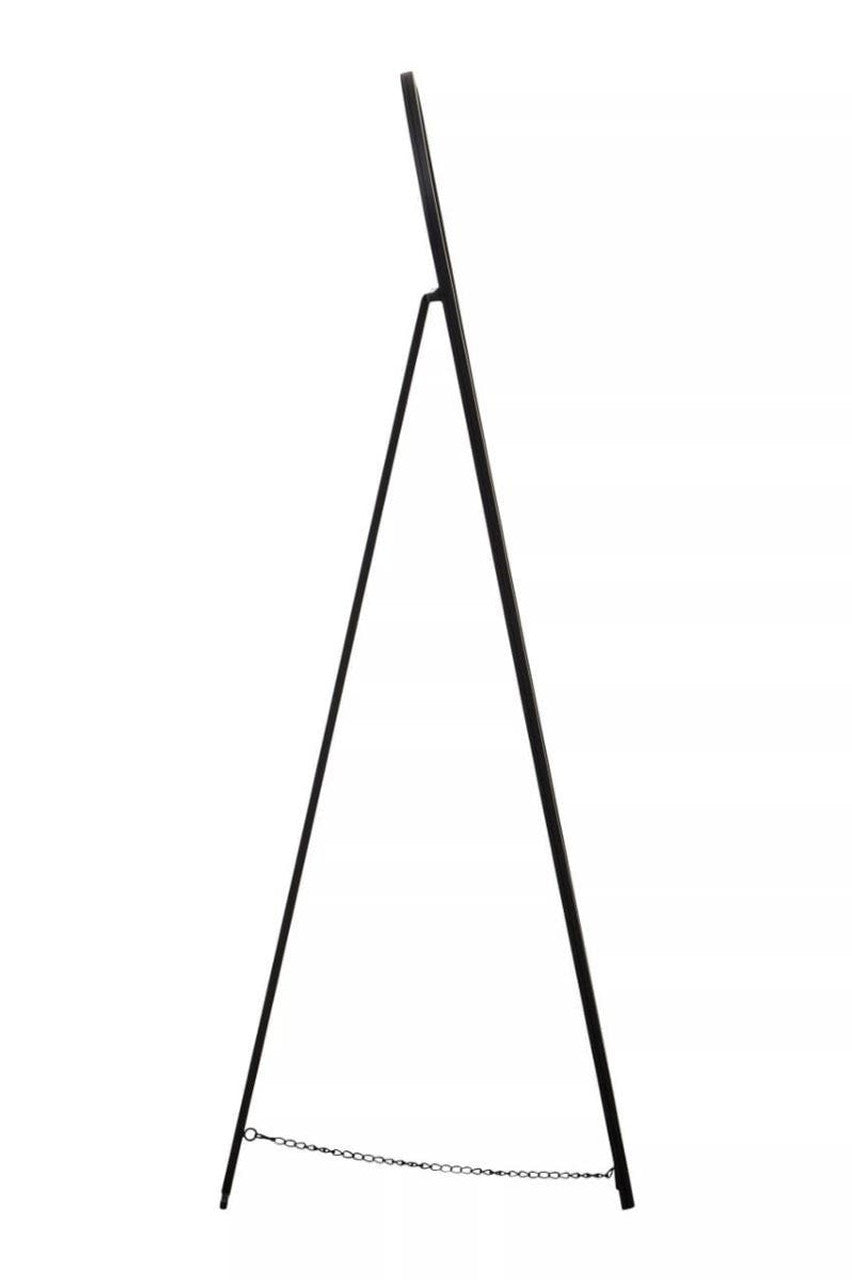 Black metal sideview of mirror on a white background