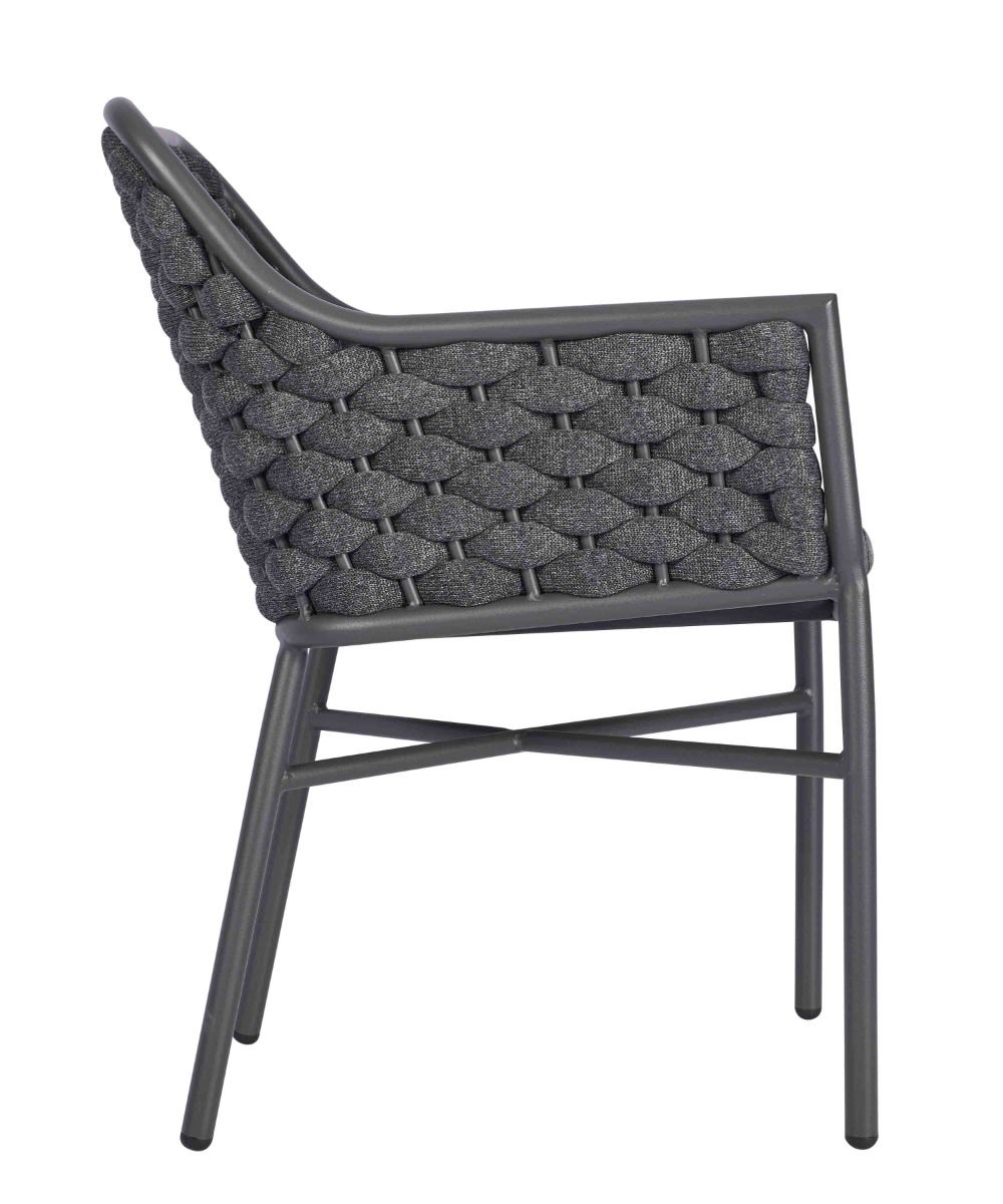 Gray woven chair on a white background