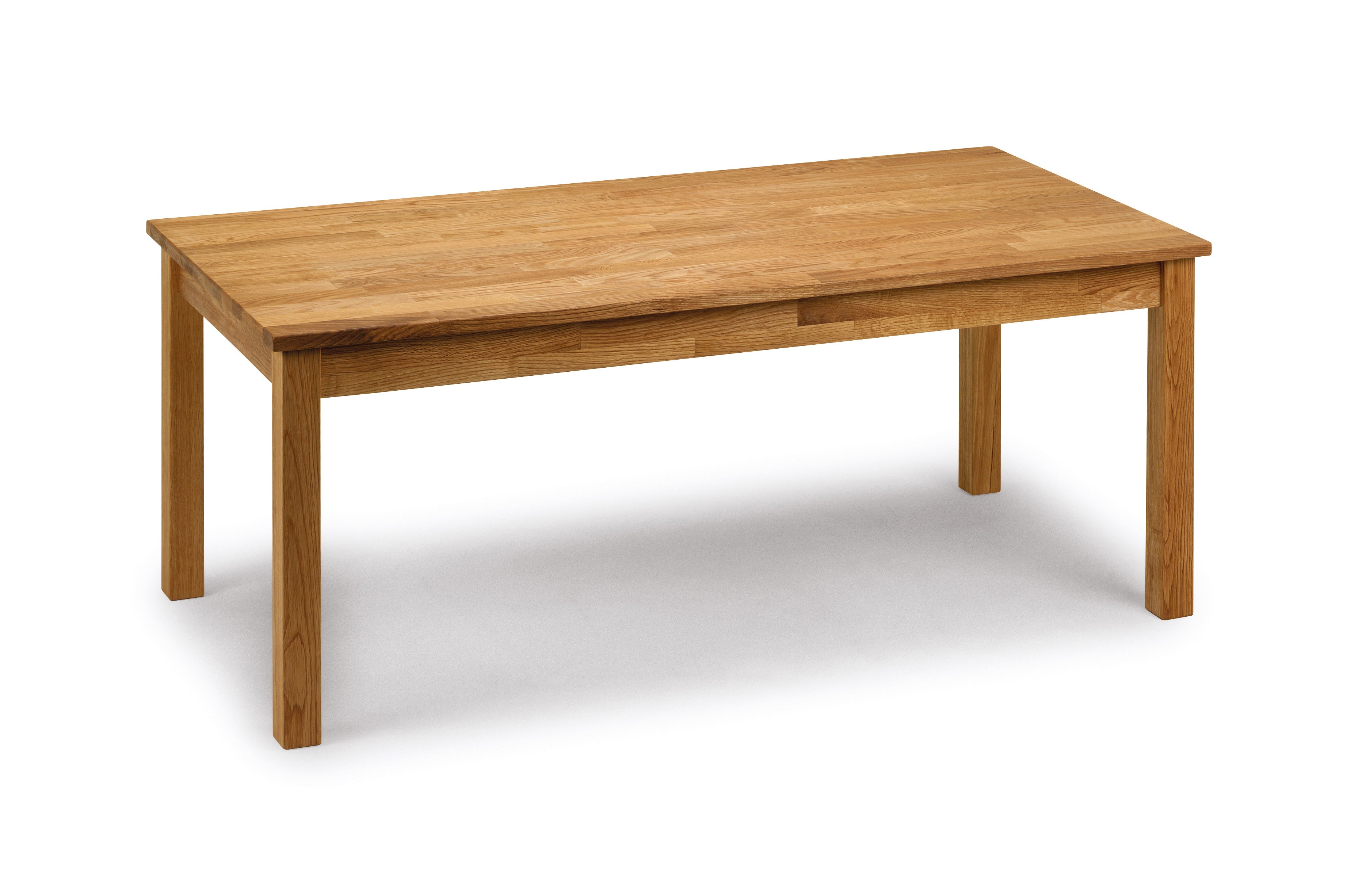 Wooden table on a white background