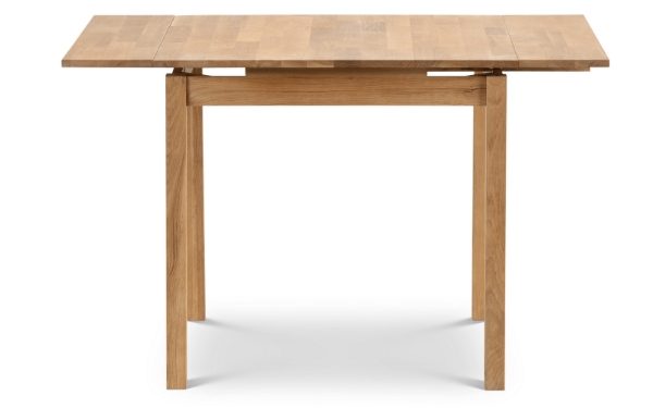 Wooden dining table on a white background