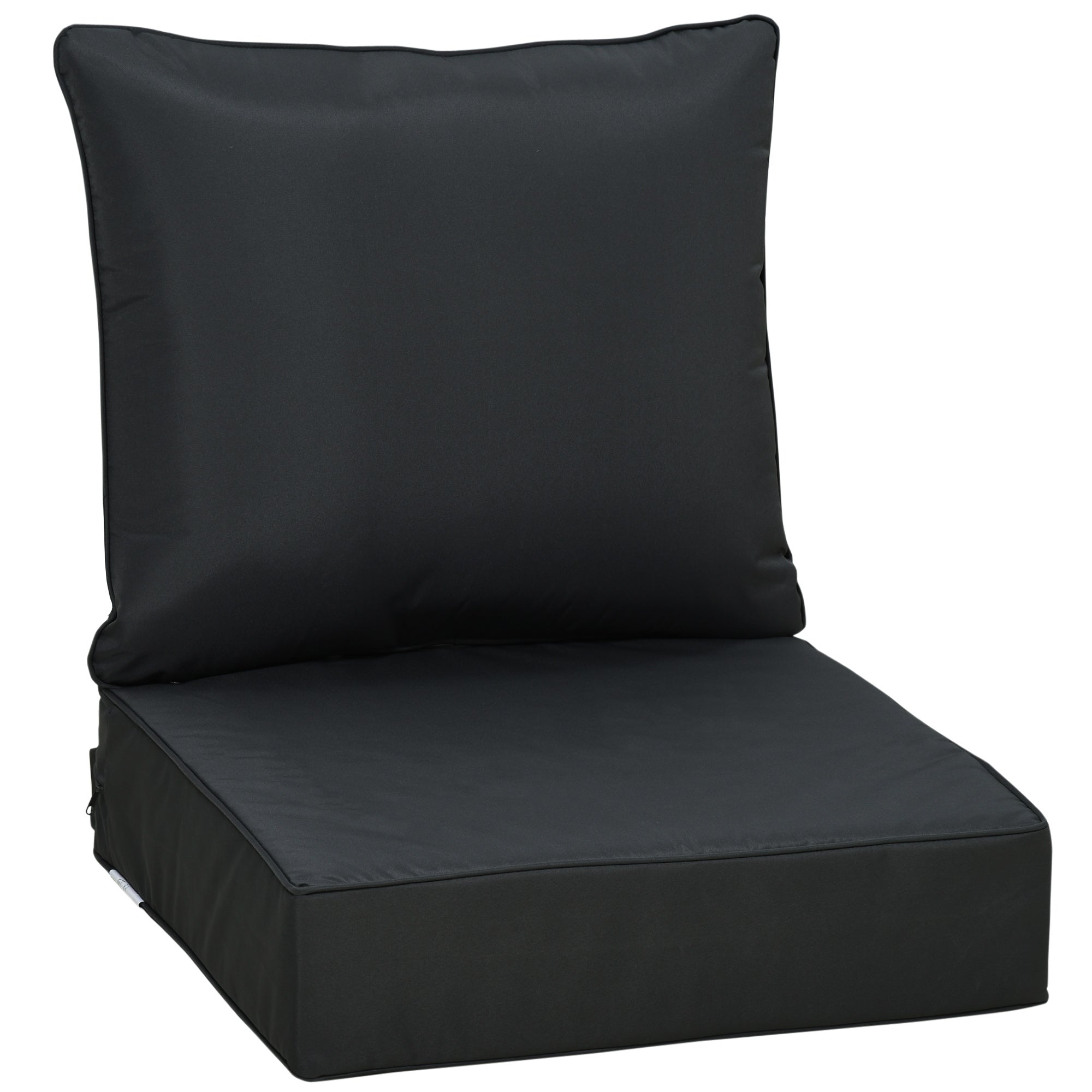 Black cushioned chair on a white background