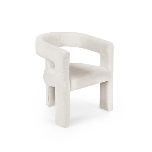 White chair with a modern design on a white background