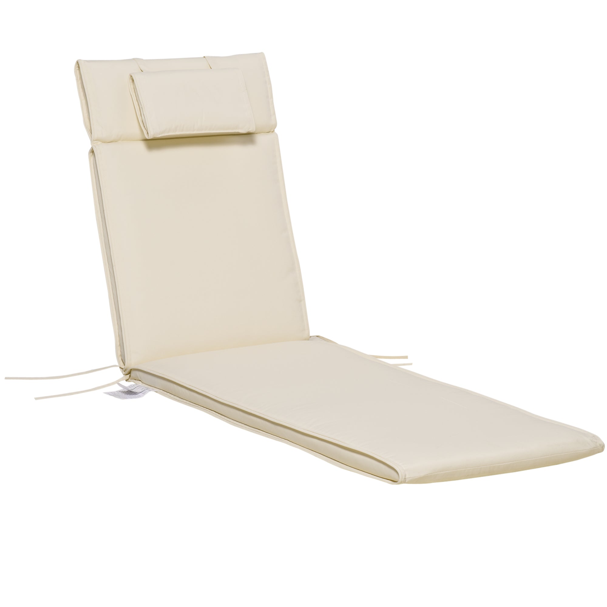 Beige lounge chair cushion on a white background