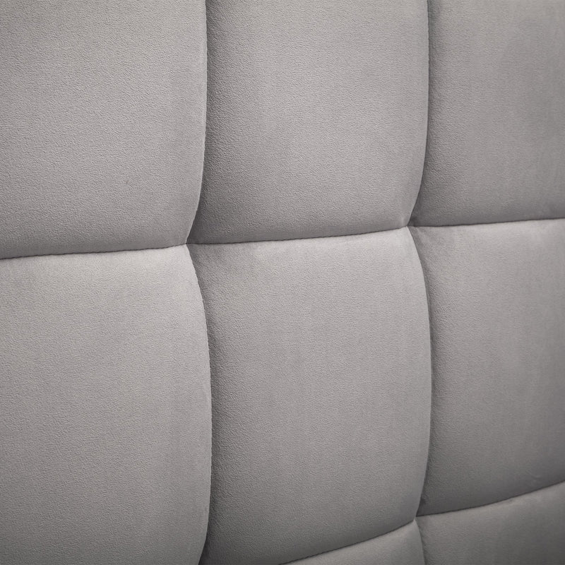 Close-up of a textured gray fabric surface