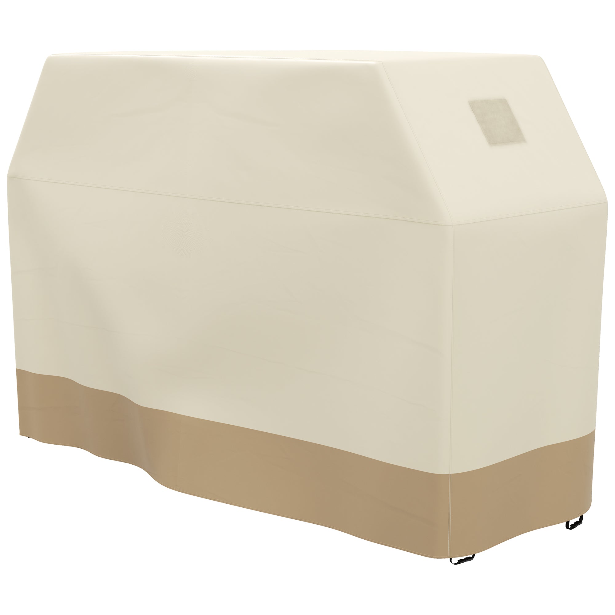 Beige outdoor furniture cover on a white background