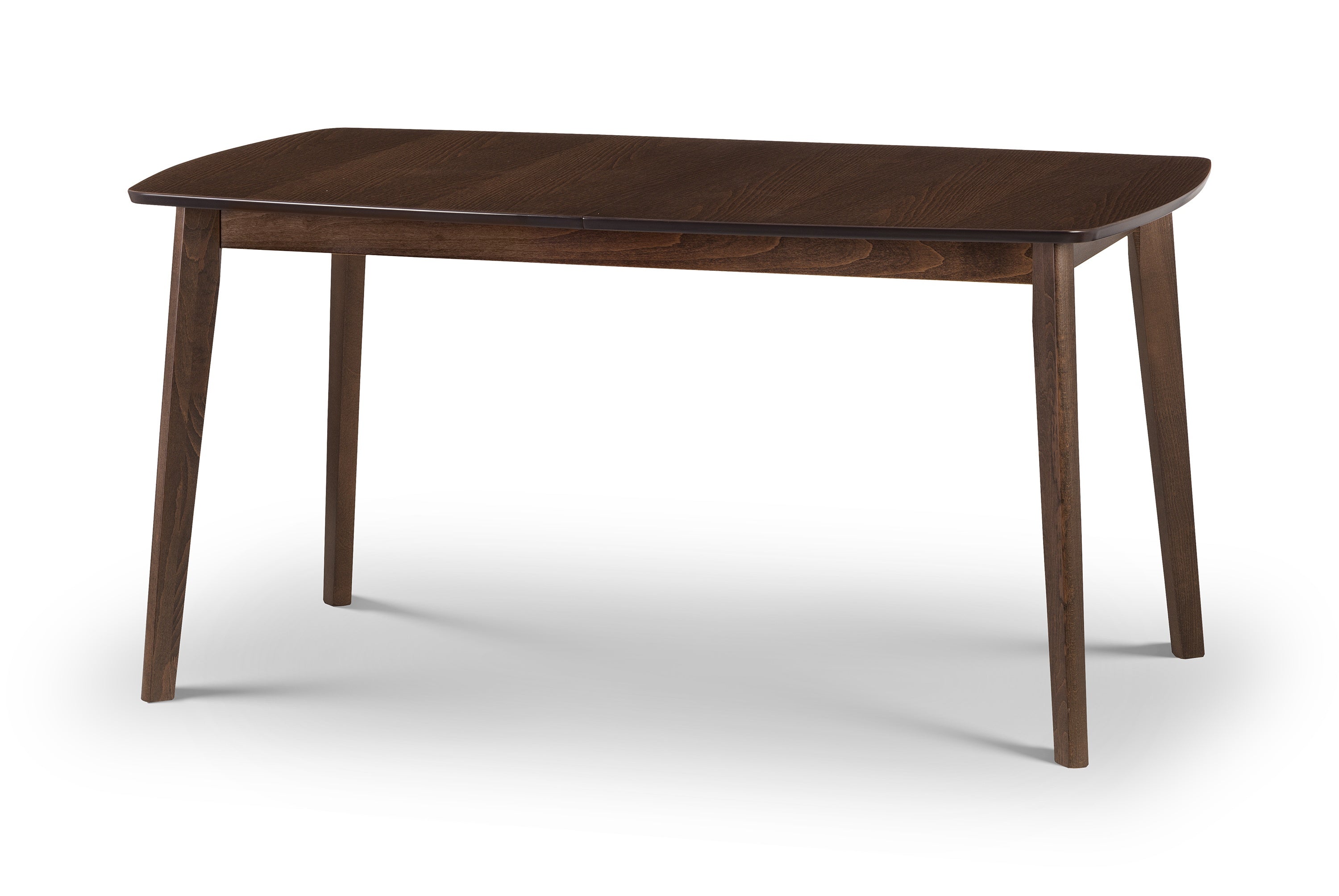 Wooden dining table on a white background