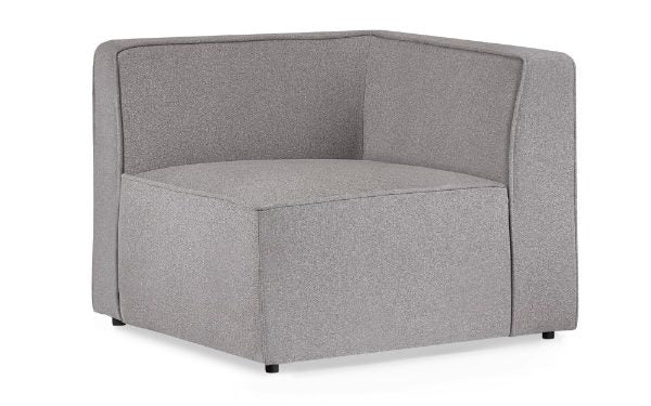 Gray upholstered chair on a white background
