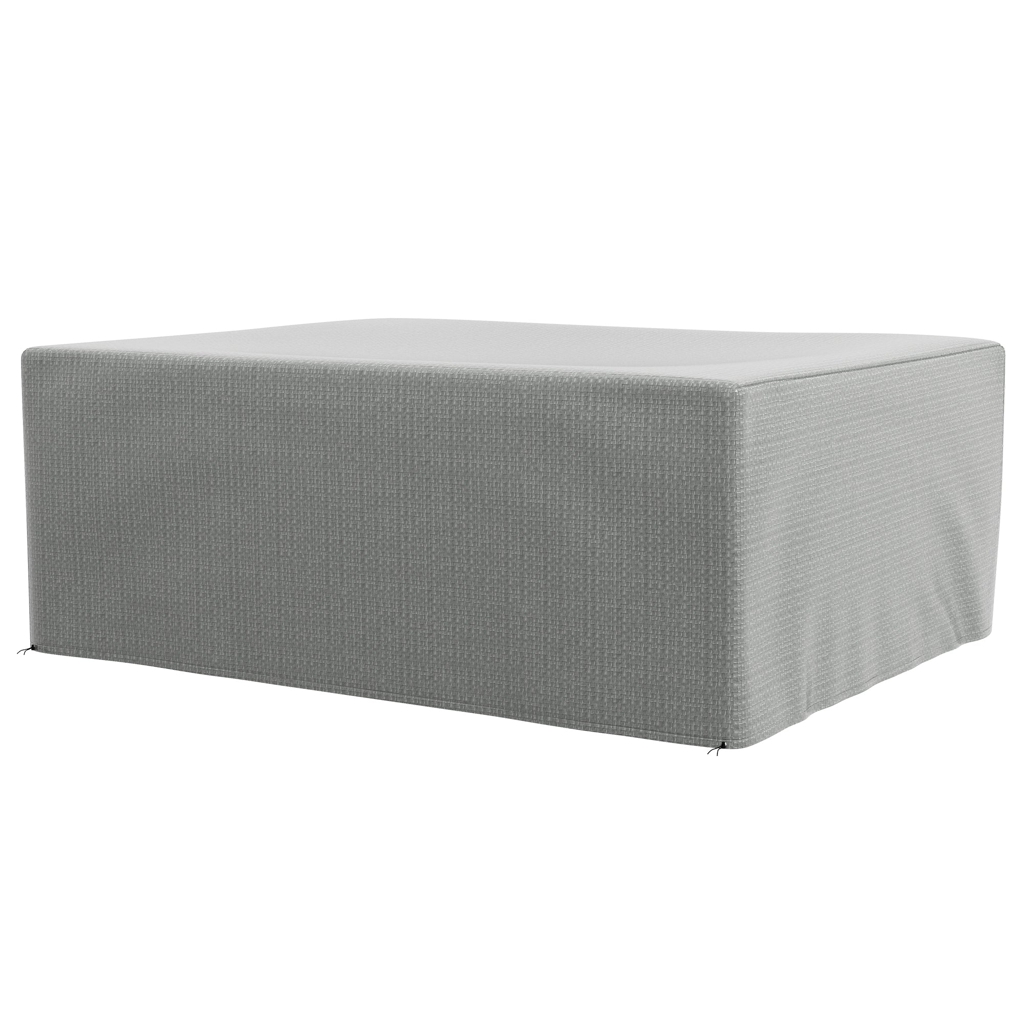 Gray outdoor furniture cover on a white background