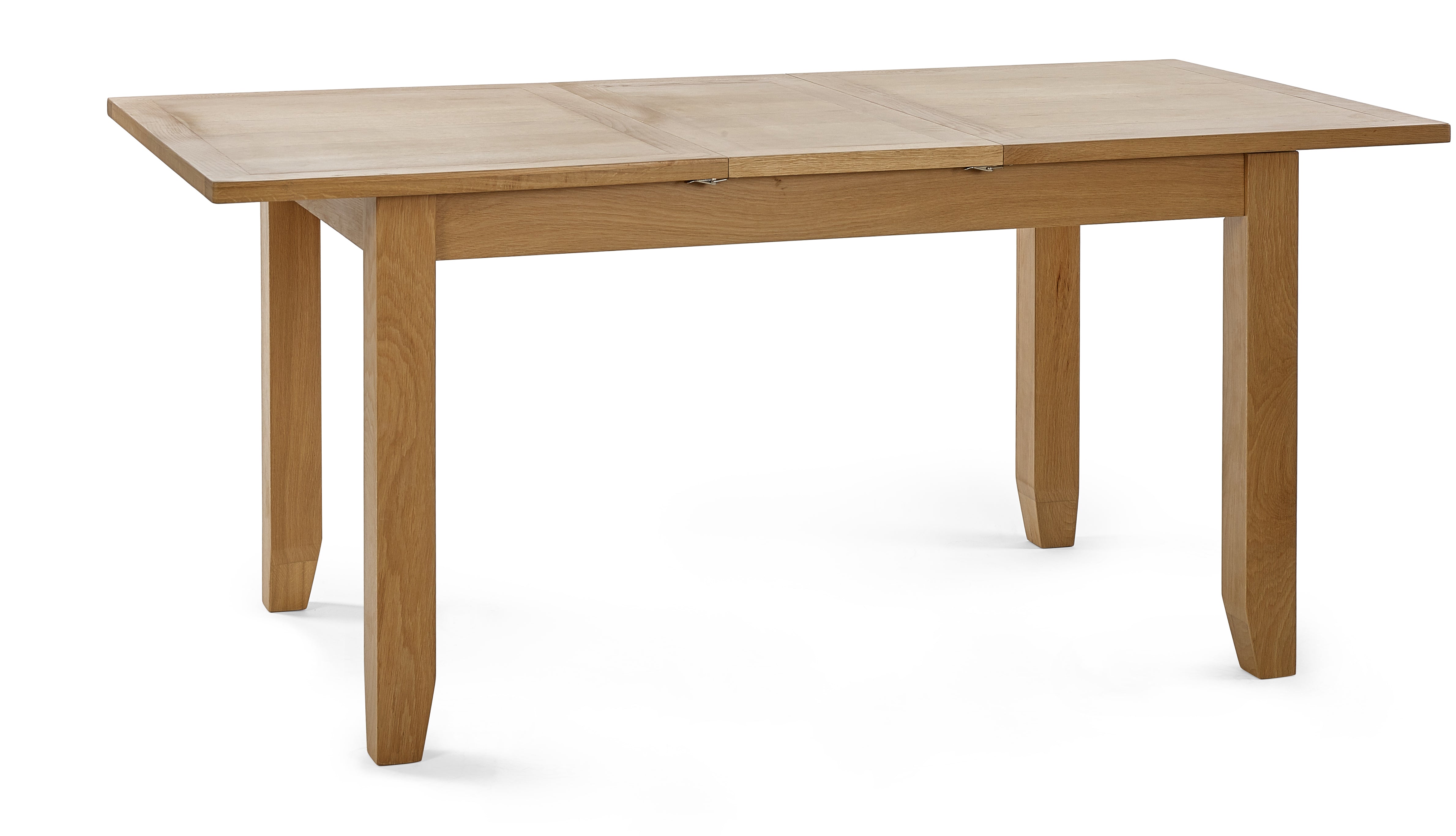 Wooden dining table on a white background