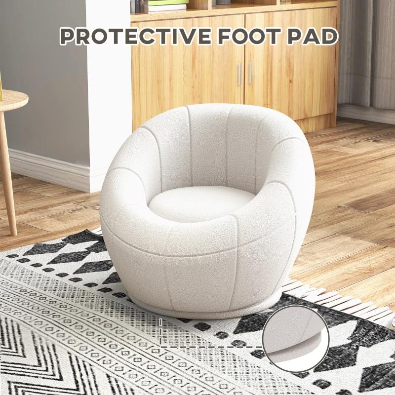 White chair with a protective foot pad on a wooden floor