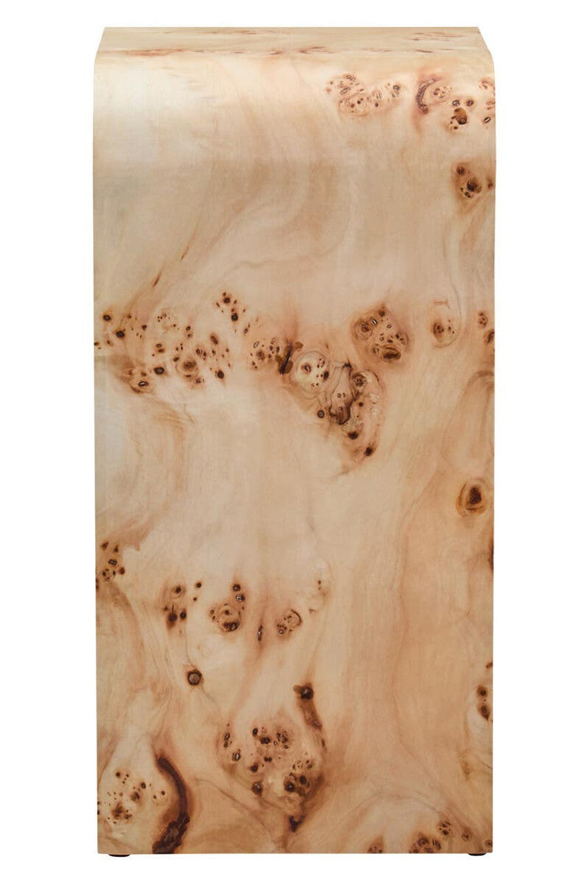 Wooden table with a natural, textured surface on a white background
