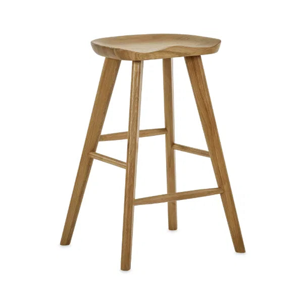 Wooden bar stool on a white background