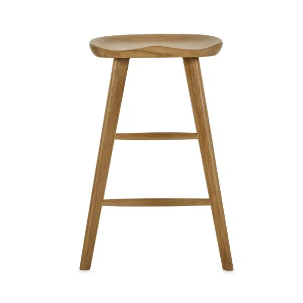 Wooden bar stool on a white background
