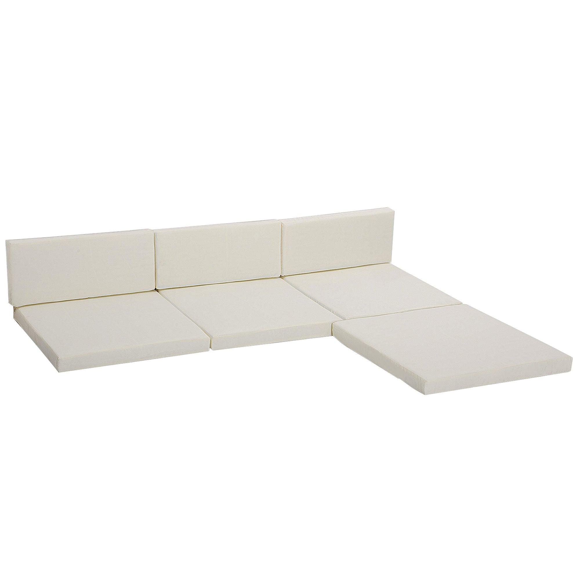 White foam module sectional cushions on a white background