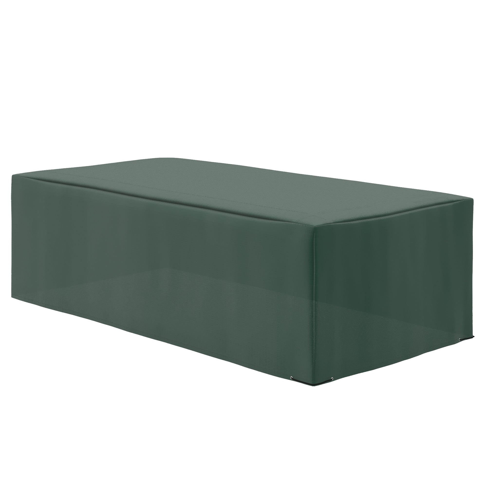 Green rectangular furniture cover on a white background
