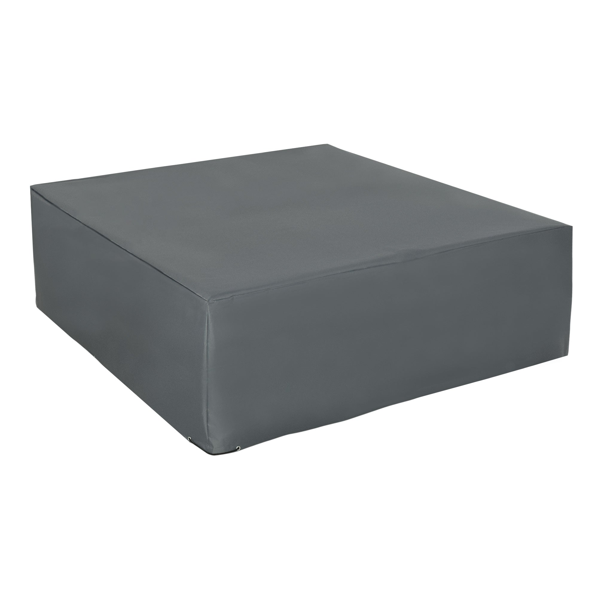 Gray rectangular furniture cover on a white background
