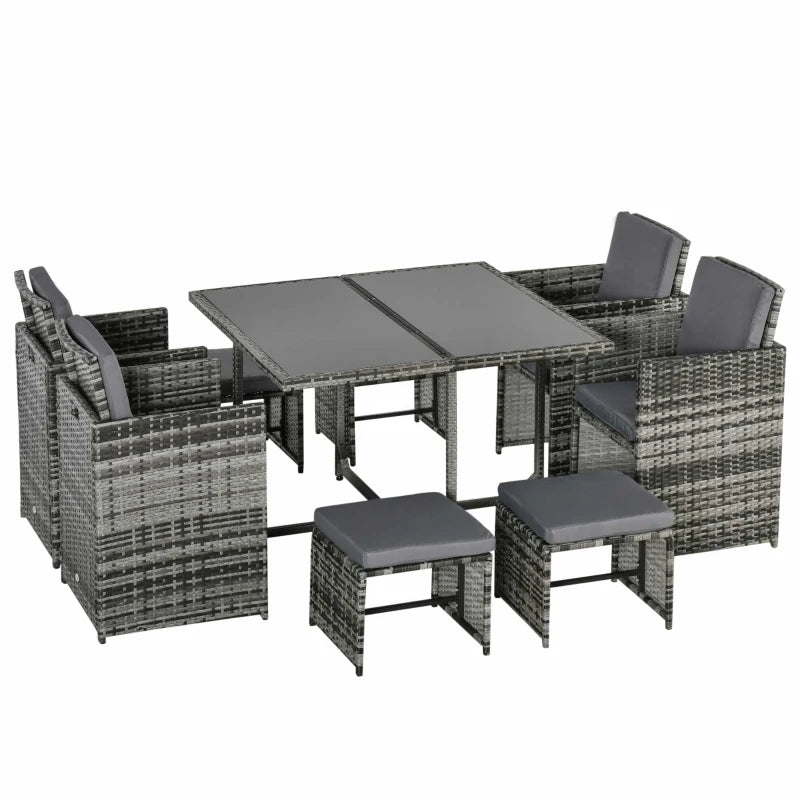 Outdoor furniture set with a table and chairs on a white background