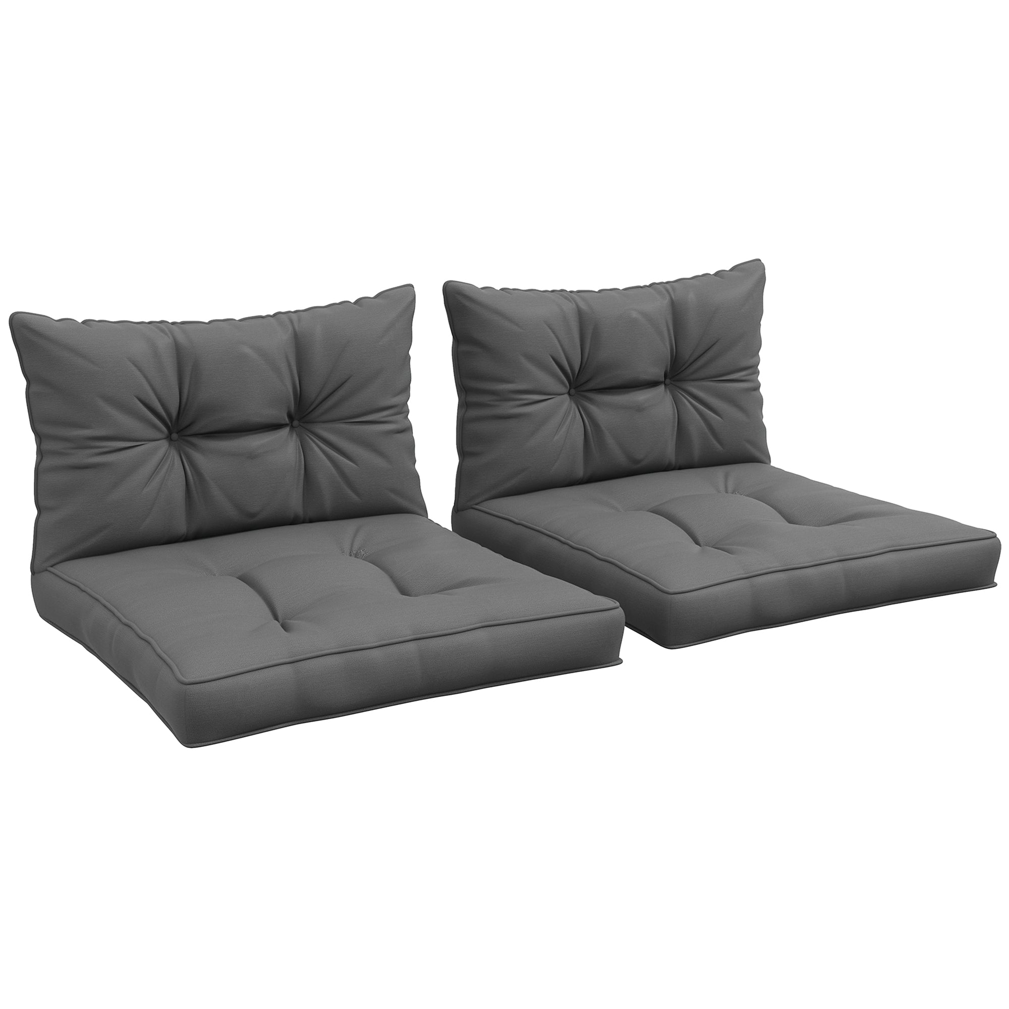 Two gray cushions on a white background