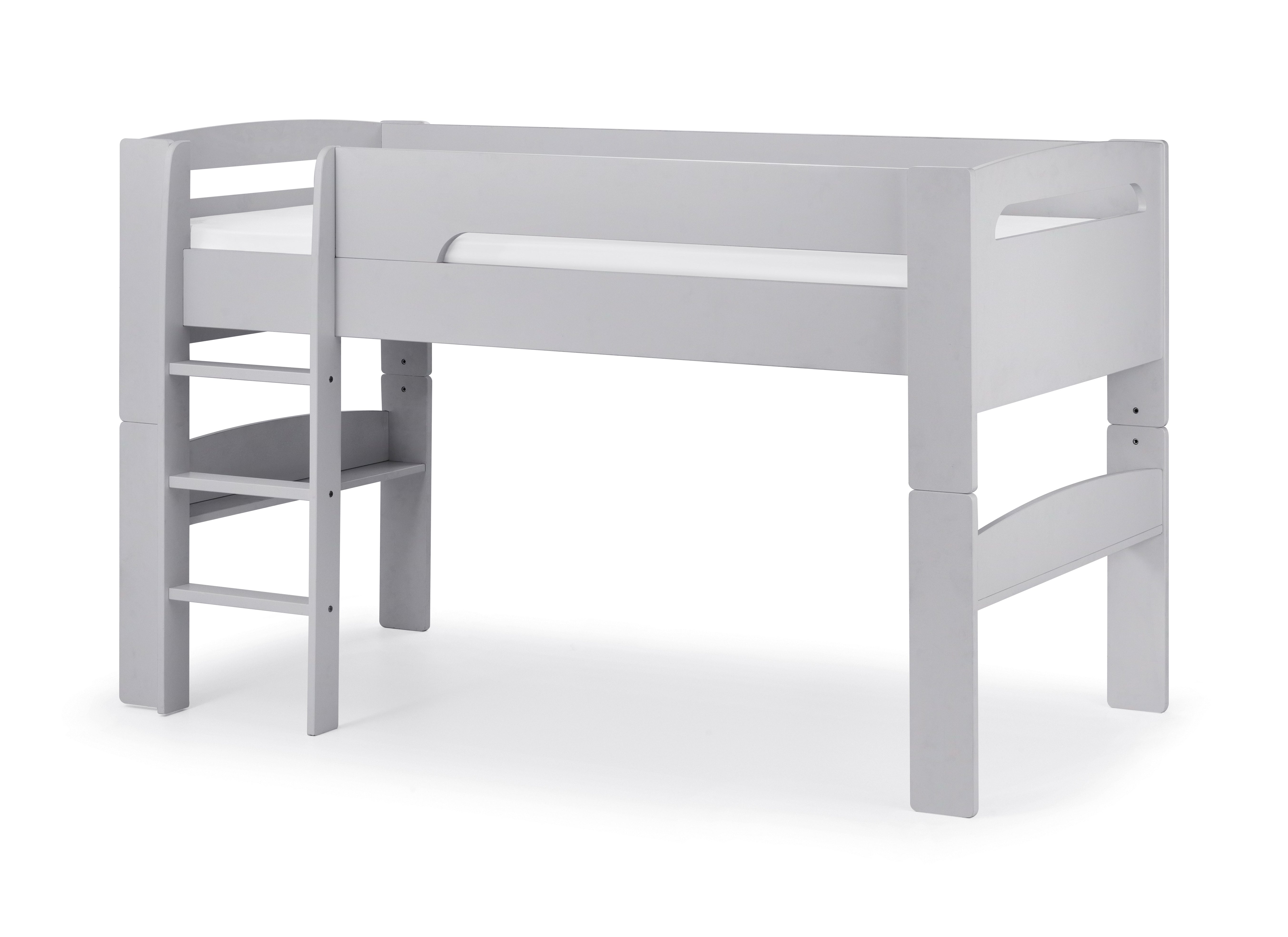 Gray children's bed with desk on a white background