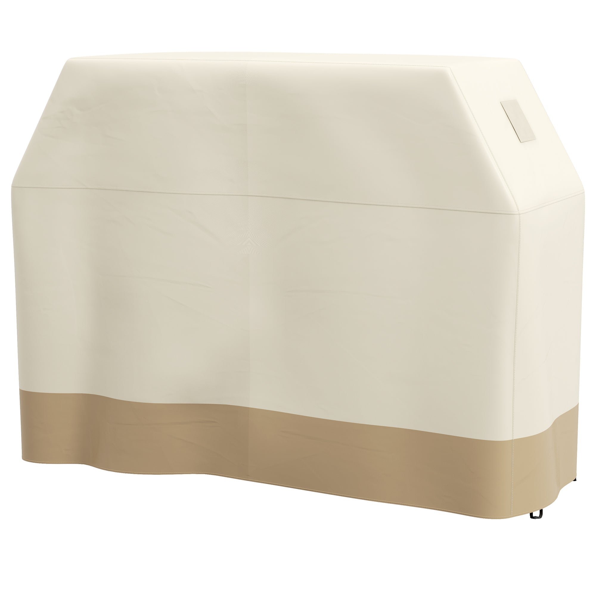 Beige outdoor furniture cover on a white background