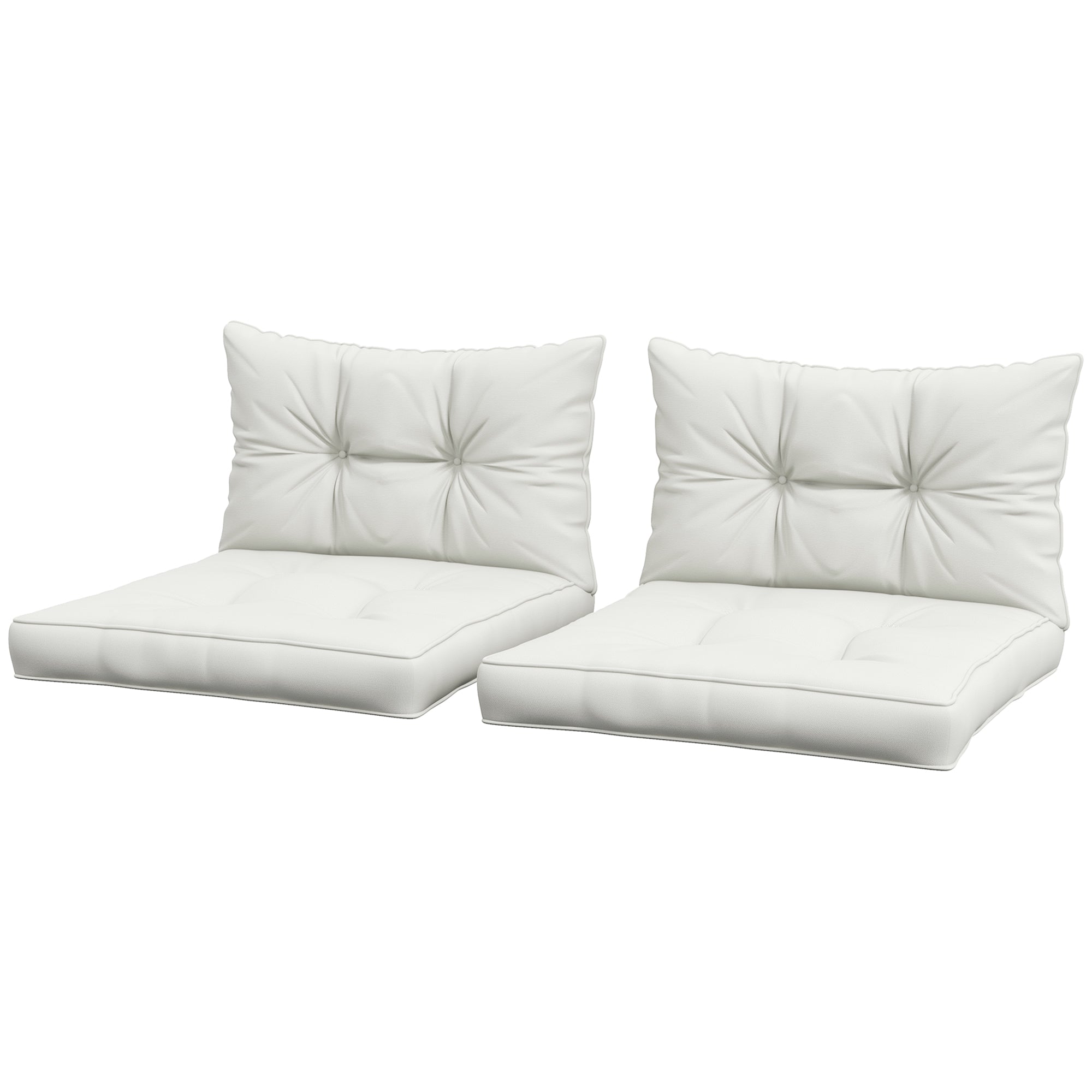 Two white cushions on a white background