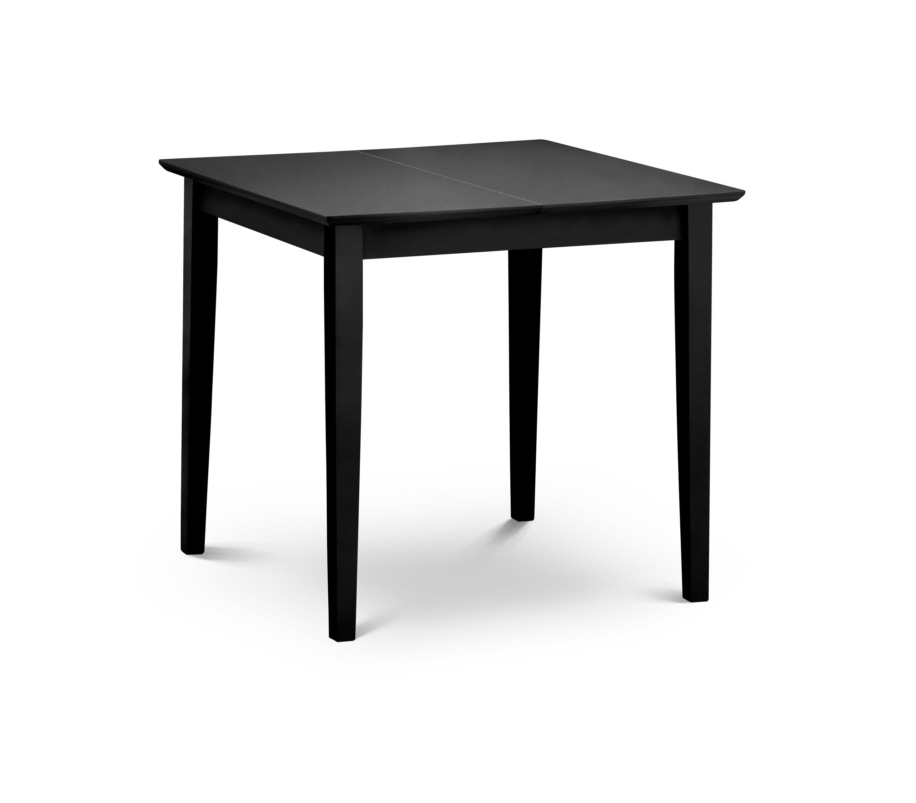 Black square table on a white background