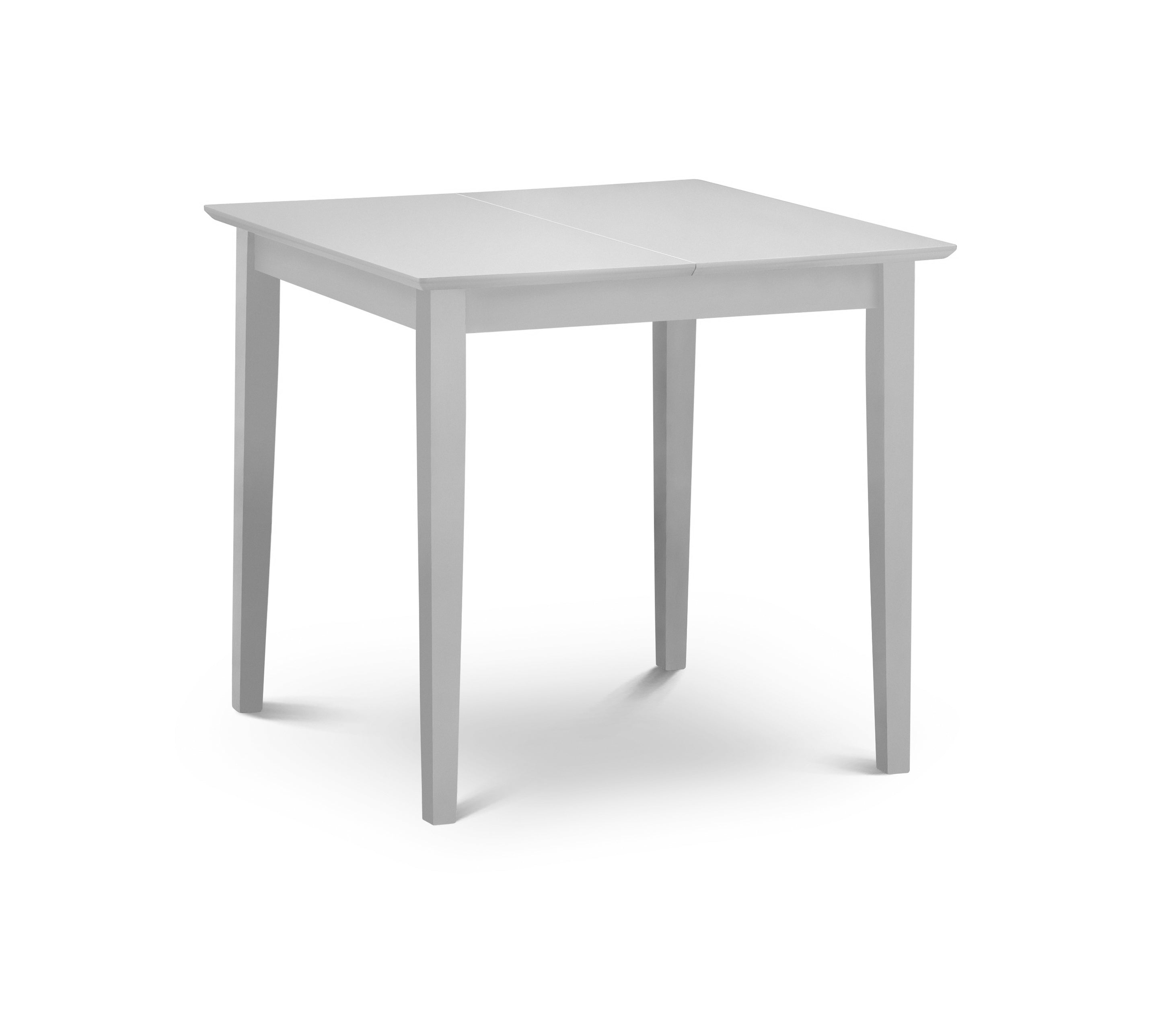 Grey square table on a white background