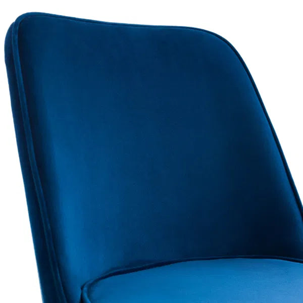 Blue chair with a soft texture on a white background