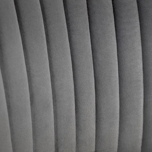 Close-up of pleated gray chair fabric