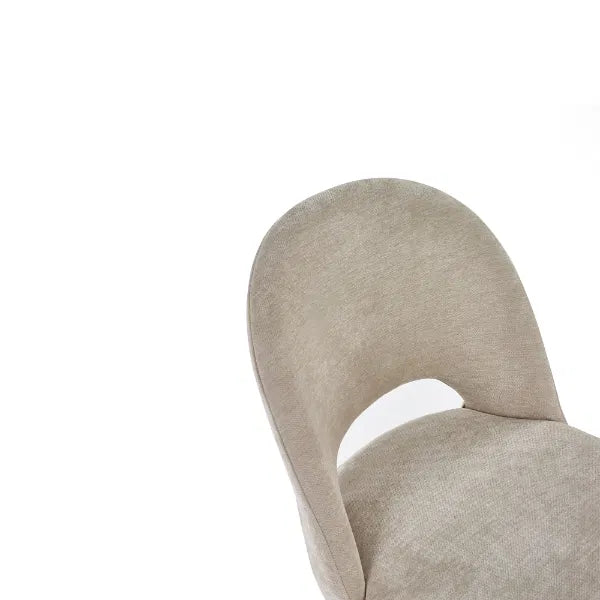 Close-up of a beige chair with a white background