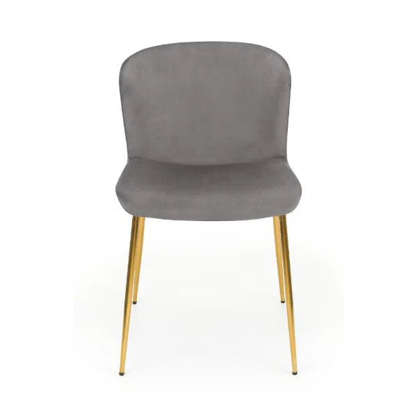 Gray chair with gold legs on a white background