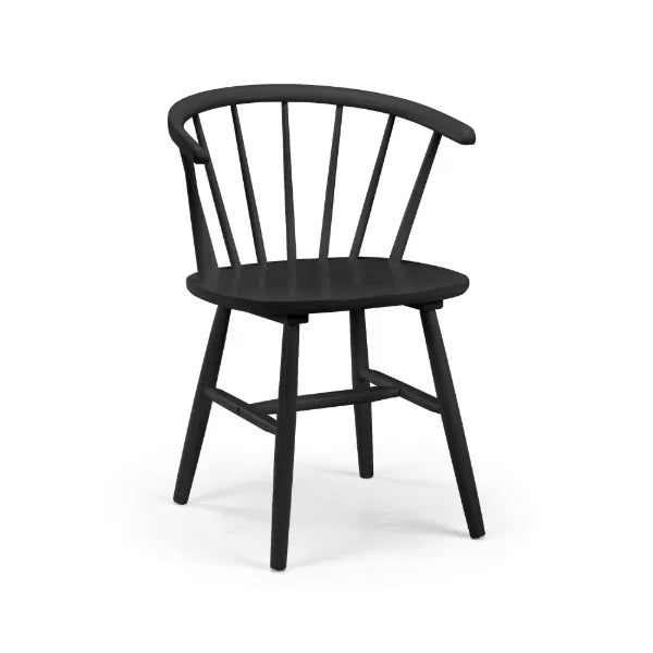 Black wooden chair on a white background