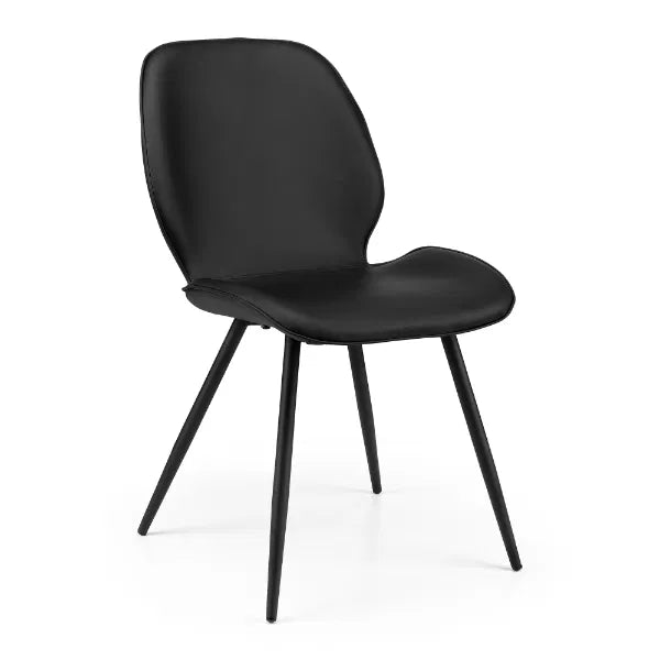 Black chair with black legs on a white background