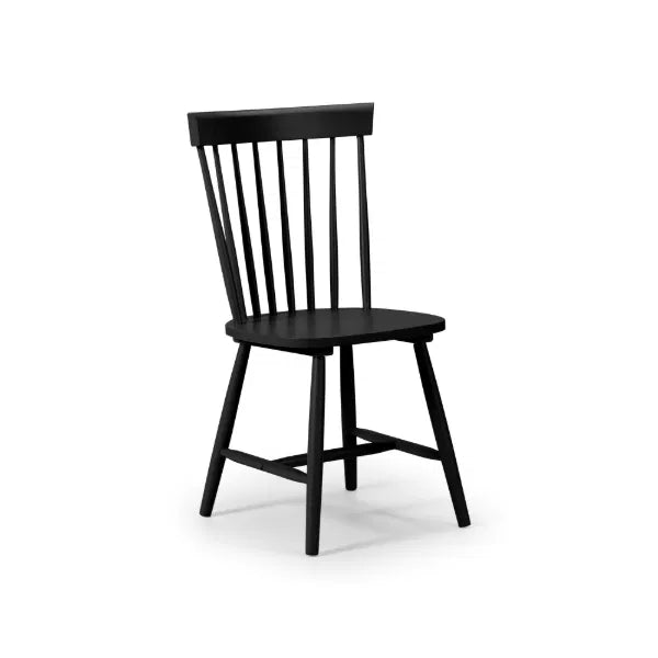 Black wooden chair on a white background