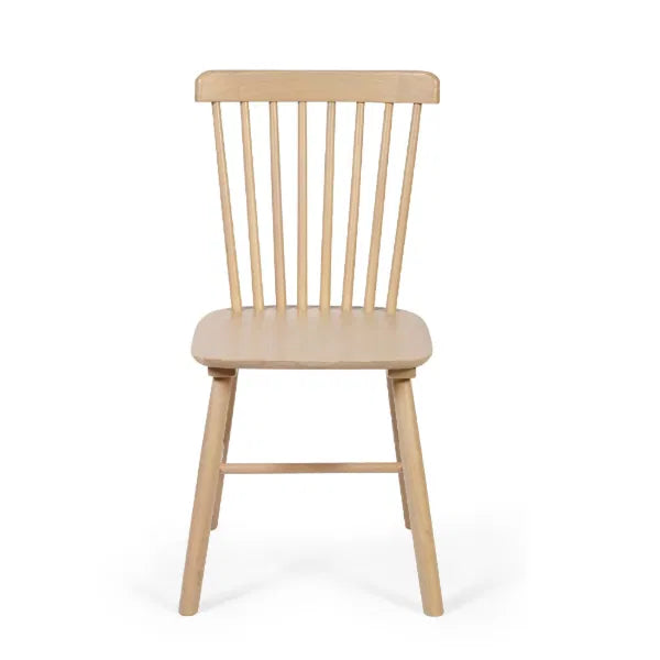Beige wooden chair on a white background