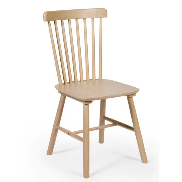 Beige wooden chair on a white background