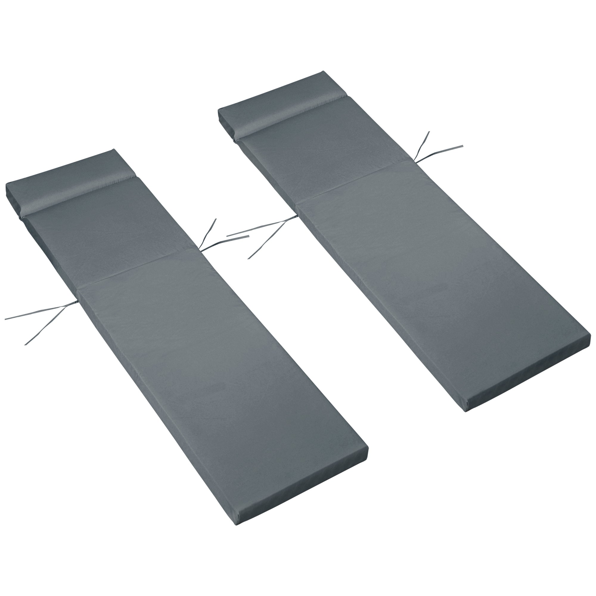 Two gray folding mats on a white background