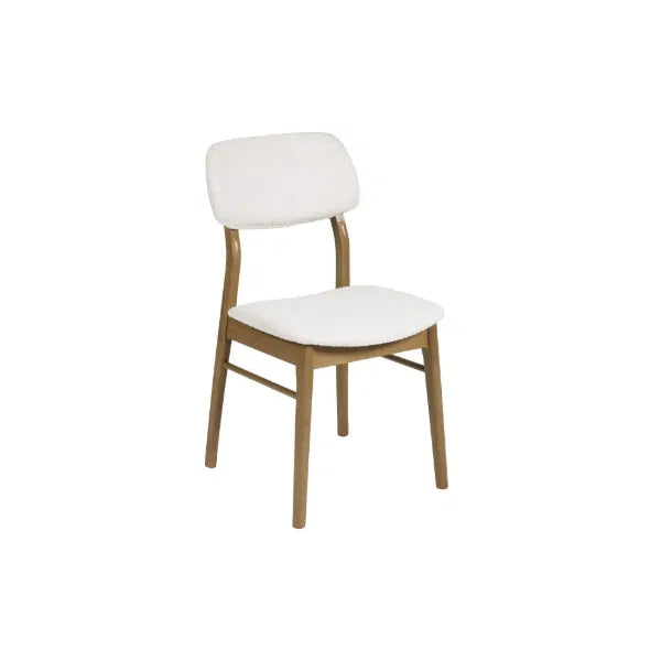 White chair with wooden frame on a white background