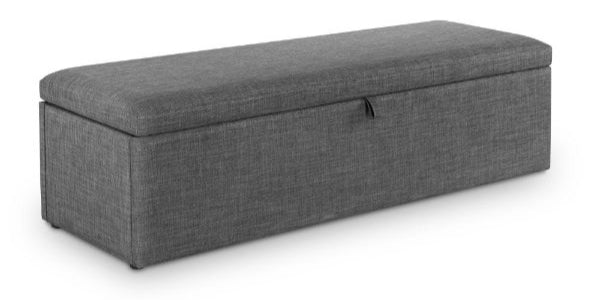 Gray storage bench on a white background