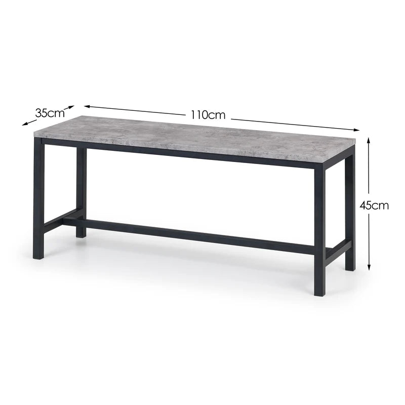 Table with dimensions labeled on a white background