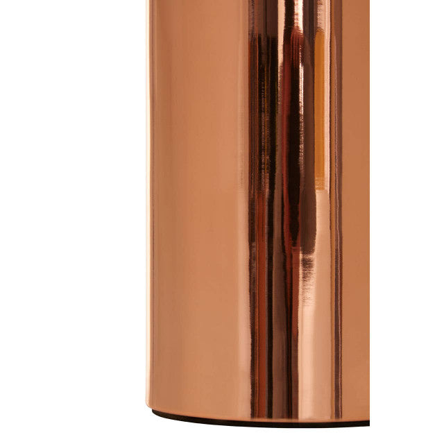 Cylindrical copper vase on a white background