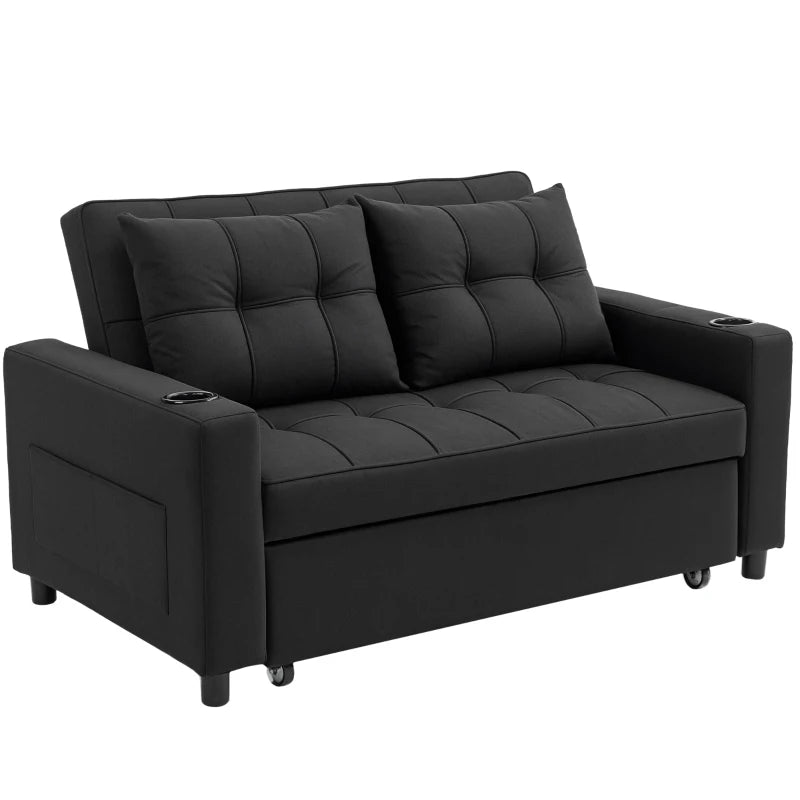 Black sofa bed on a white background