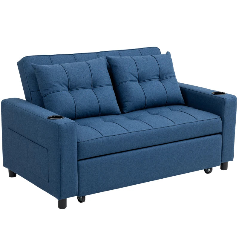 Blue sofa bed on a white background