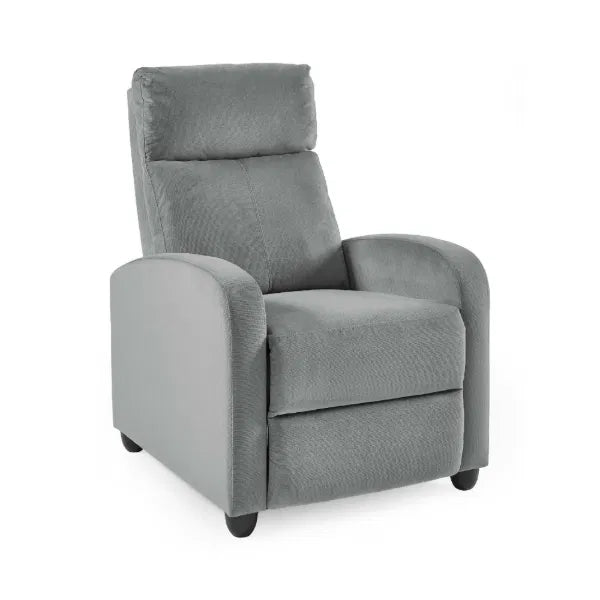 Gray recliner chair on a white background