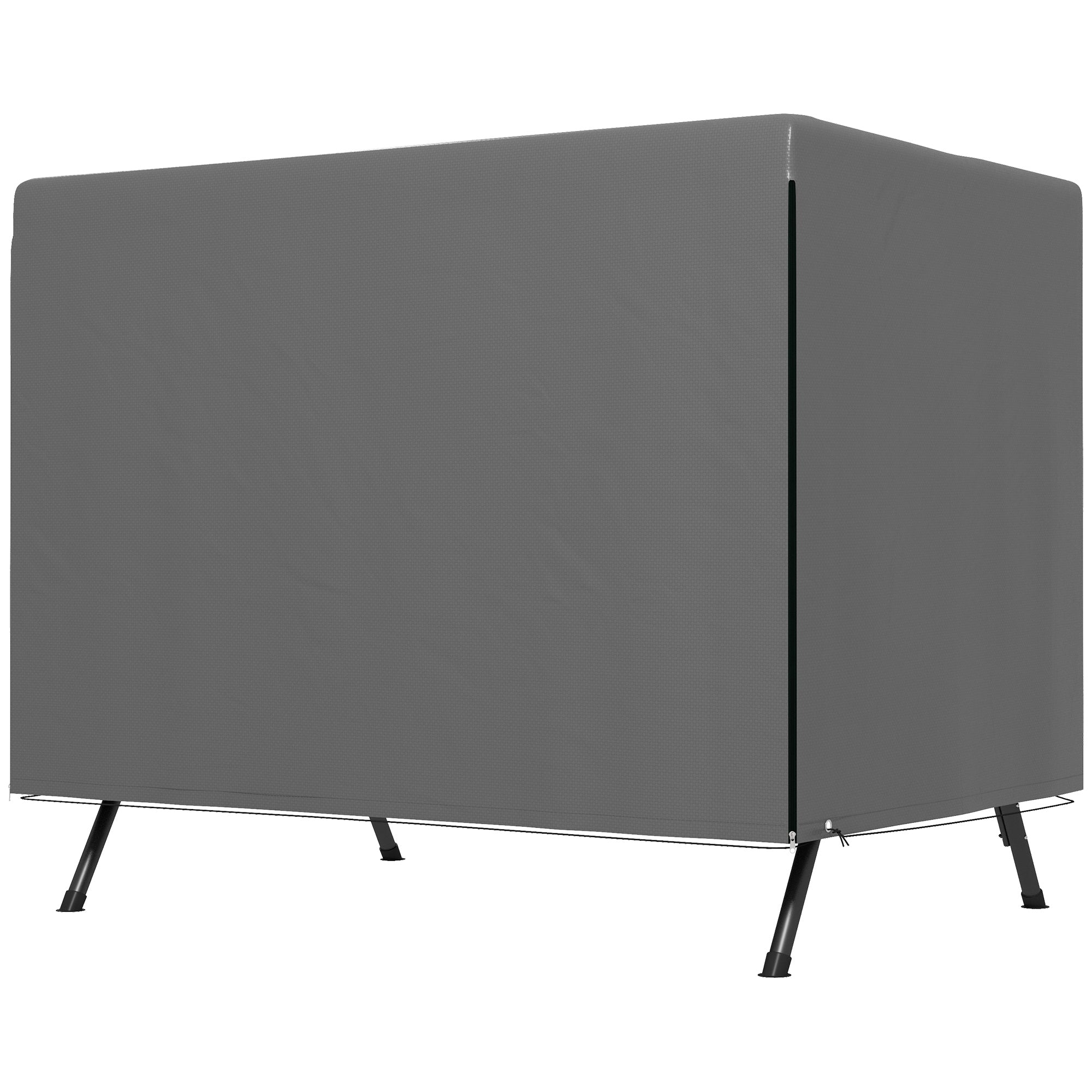 Gray outdoor furniture cover on a white background