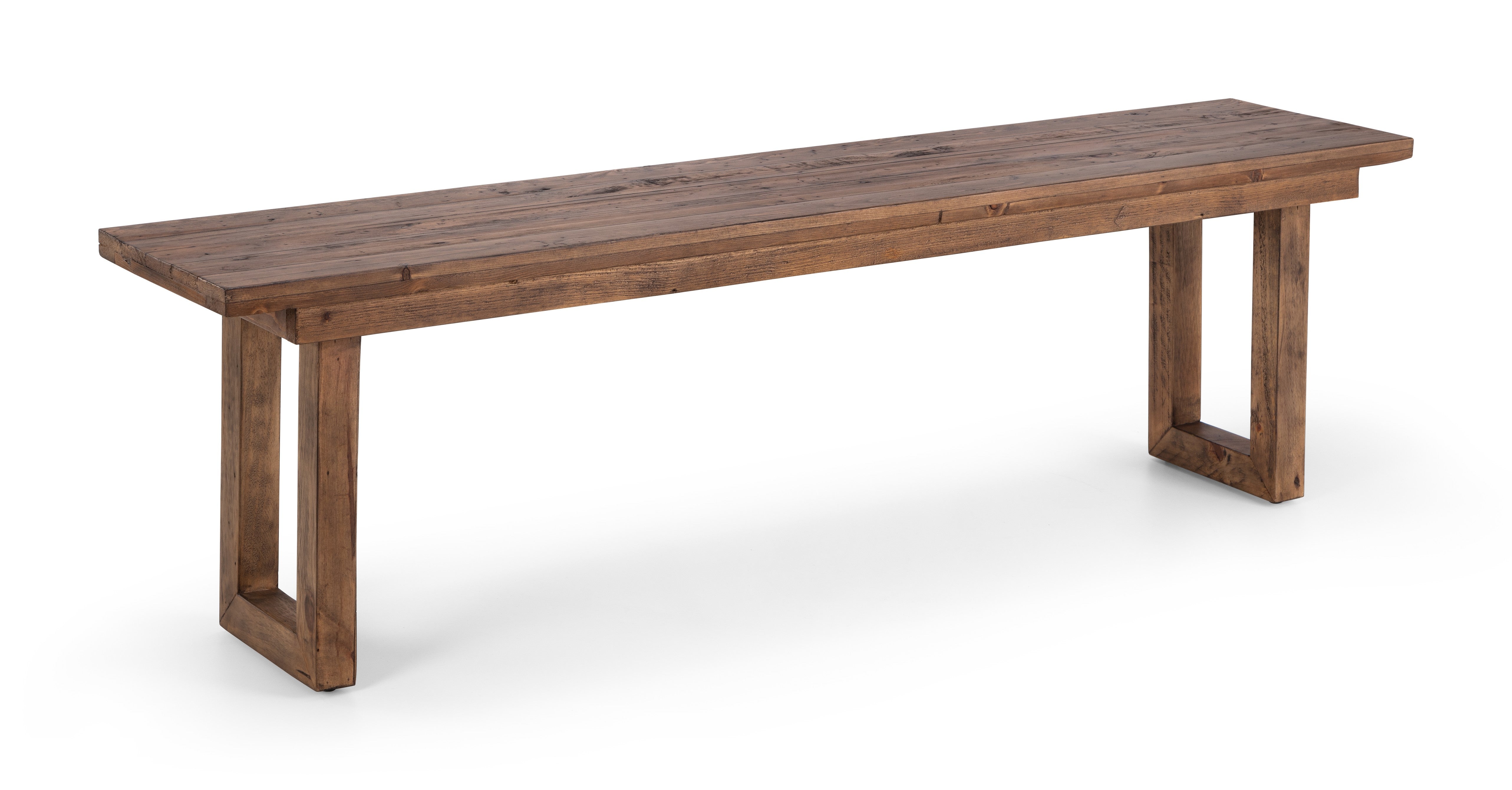 Wooden dining table on a white background